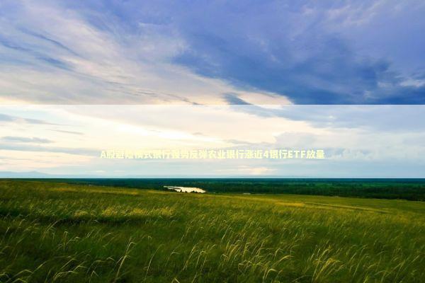 A股避险模式银行强势反弹农业银行涨近4银行ETF放量