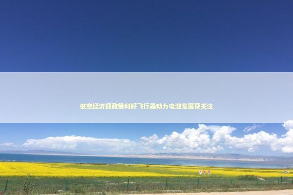 低空经济迎政策利好飞行器动力电池发展获关注