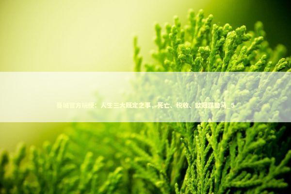 曼城官方玩梗：人生三大既定之事，死亡、税收、欧冠踢皇马_5